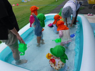 プール、水遊び楽しかったね🤗